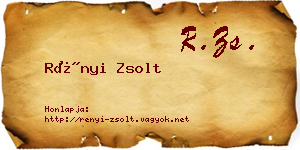 Rényi Zsolt névjegykártya